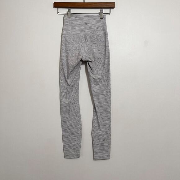 Lululemon White and Grey High Rise Wunder Under 25" Leggings - Picture 4 of 6
